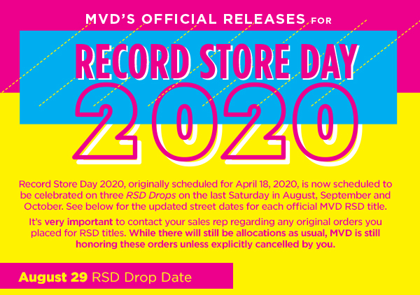 MVD's official Record Store Day 2020 releases!